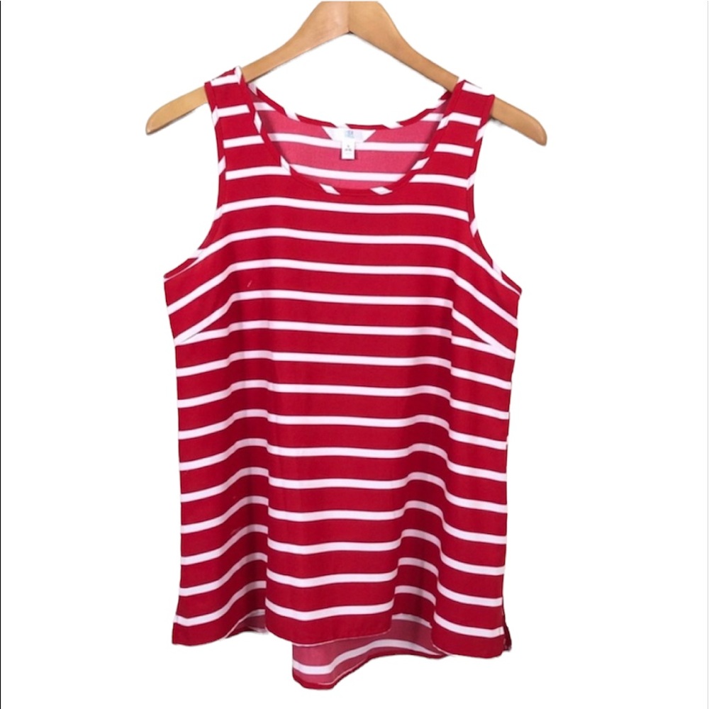 MUST BUNDLE Time & Tru Red & White Striped Sleeveless Top